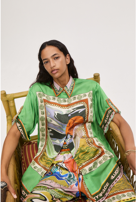 LUCKY PACE SILK SHIRT (MULTI) 