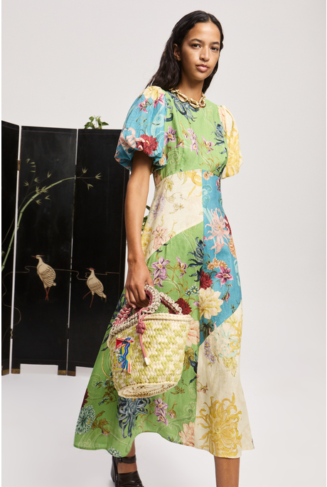 AVERY SPLICED MIDI DRESS (MULTI)