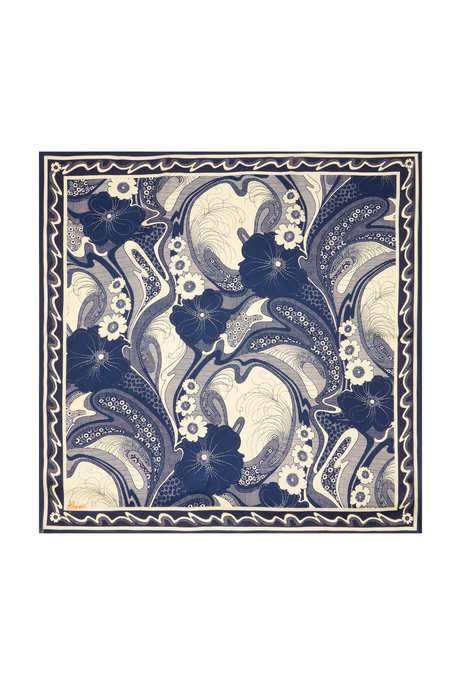MICKEY SILK SCARF (NAVY) 