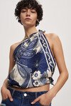 MICKEY SILK SCARF (NAVY) 
