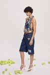 MICKEY SILK SCARF (NAVY) 