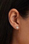 CRYSTAL LOTUS EARRINGS (STERLING SILVER)