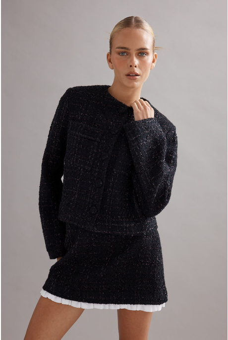 TWIGGY JACKET (BLACK TWEED)