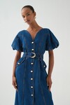 HARPER DENIM MIDI DRESS (CLASSIC WASH)