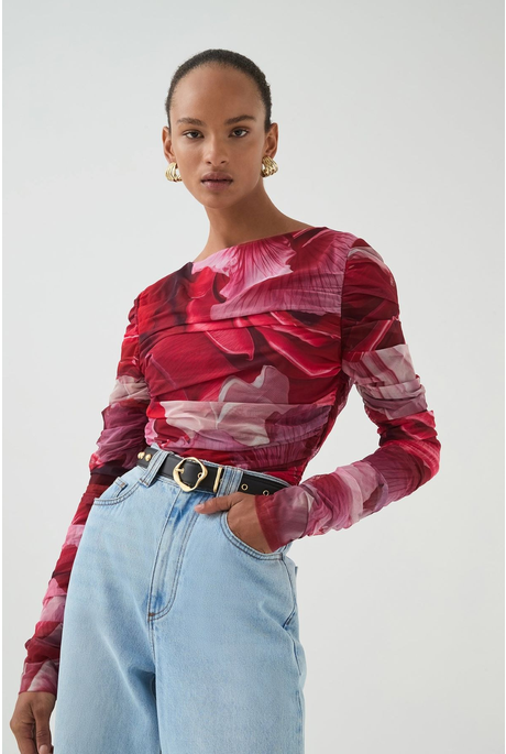 FLORA MESH TOP (PRISMATIC FLORAL RED)