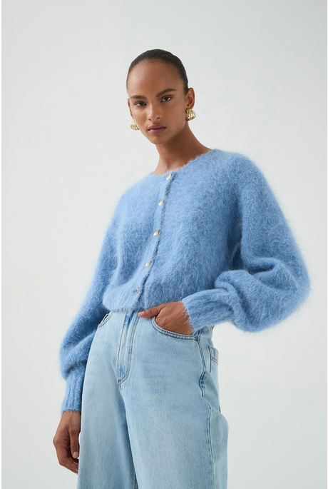 CELINE FLUFFY CARDIGAN (BLUE SKY)