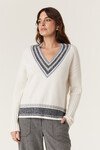 CASHWOOL VARSITY JUMPER (MILK)