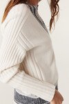 CASHWOOL VARSITY JUMPER (MILK)