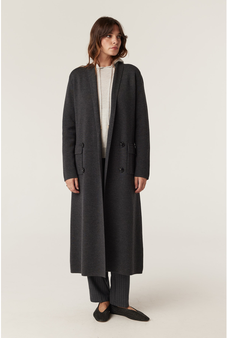 AVA MERINO KNIT COAT (CHARCOAL)