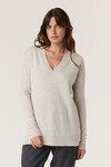 CASHWOOL V JUMPER (GREY MARLE)