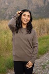 EVER BE ROUND NECK SWEATER (DARK BROWN)