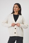 COPENHAGEN CABLE KNIT CARDIGAN (ECRU)