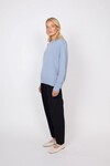 SADDLE CASHMERE CREW (MOONSTONE)