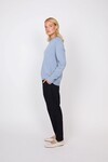 SADDLE CASHMERE CREW (MOONSTONE)