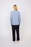 SADDLE CASHMERE CREW (MOONSTONE)