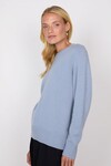 SADDLE CASHMERE CREW (MOONSTONE)