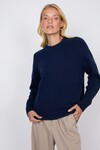 SADDLE CASHMERE CREW (MIDNIGHT)