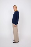 SADDLE CASHMERE CREW (MIDNIGHT)
