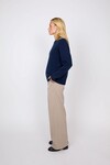 SADDLE CASHMERE CREW (MIDNIGHT)