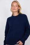 SADDLE CASHMERE CREW (MIDNIGHT)