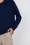 SADDLE CASHMERE CREW (MIDNIGHT)