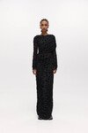 ROSIE WRAP DRESS (BLACK MESH VELVET)