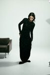 ROSIE WRAP DRESS (BLACK MESH VELVET)