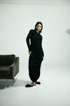 ROSIE WRAP DRESS (BLACK MESH VELVET)