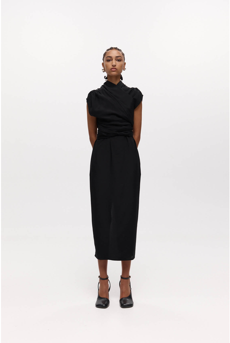 CHAIMBERLAIN DRESS (BLACK SILK)