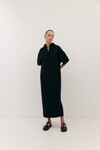 LONG POLO DRESS (BLACK)