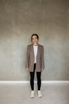 MY LOVE BOYFRIEND JACKET (BROWN/NAVY/BLACK PLAID)