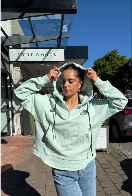 WADE ZIP UP HOODIE (PALE MINT)