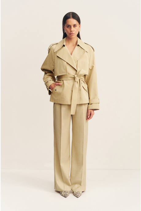 WARREN CROPPED TRENCH COAT (WILLOW)