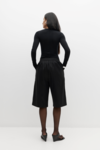 MERINO RUCHED LONG SLEEVE TEE (BLACK) 