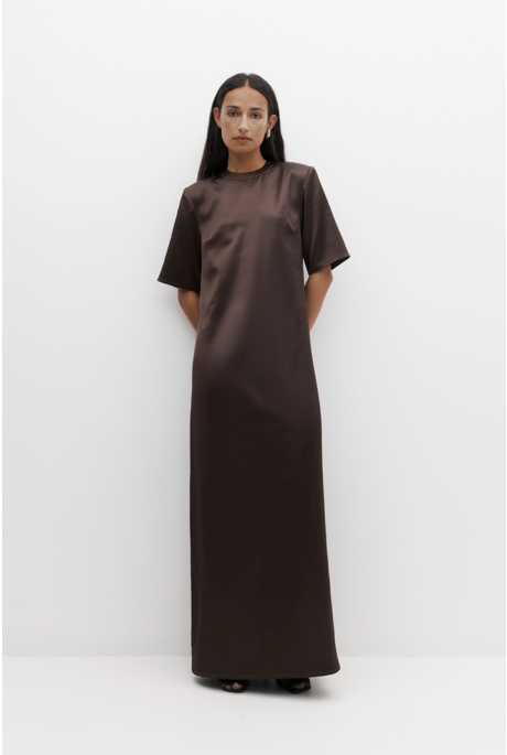 SATIN TEE DRESS (BALSAMIC)