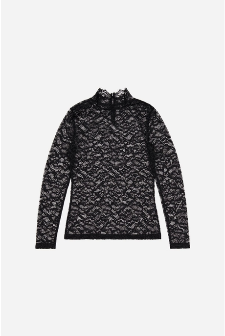 LACE TURTLE NECK (BLACK)