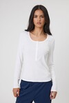 ECHO RIB HENLEY TOP (WHITE)
