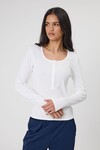 ECHO RIB HENLEY TOP (WHITE)