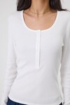 ECHO RIB HENLEY TOP (WHITE)