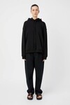 GRID FLOCKING LOGO HOODIE (BLACK)