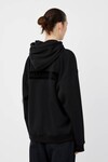 GRID FLOCKING LOGO HOODIE (BLACK)