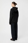 GRID FLOCKING LOGO HOODIE (BLACK)