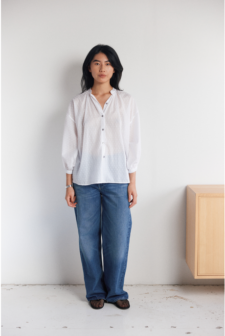 EVERYDAY BLOUSE (SWISS DOT WHITE)