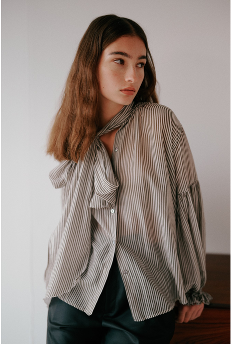 BOW BLOUSE (MAHSA STRIPE)