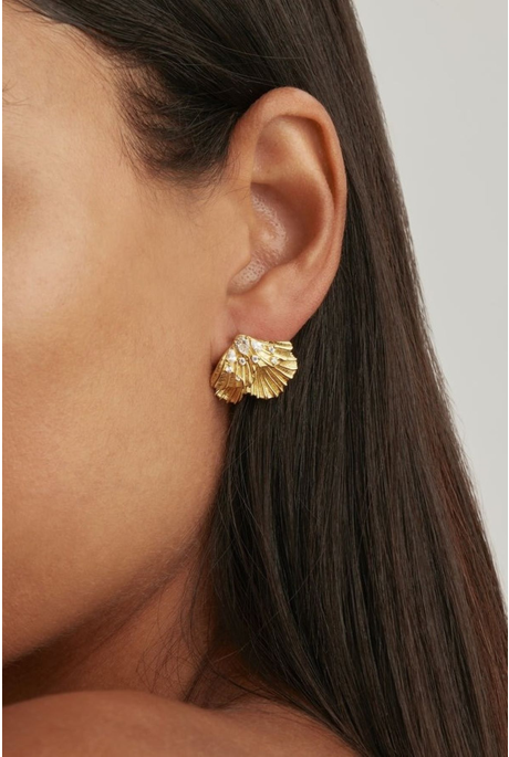 OCEAN WHISPER STATEMENT EARRINGS (18K GOLD PLATED)