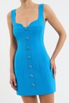SKYLA BOTTON MINI DRESS (BLUE)