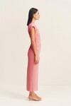 CAMPBELL ASYMMETRICAL MIDI DRESS (BUBBLEGUM)