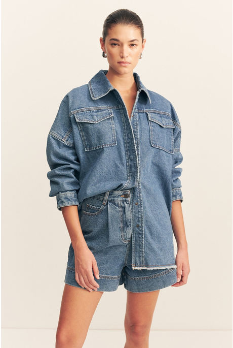 RACQUEL OVERSIZED SHIRT (VINTAGE BLUE)