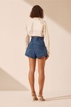 RACQUEL HIGH WAISTED FLARED SHORT (VINTAGE BLUE)