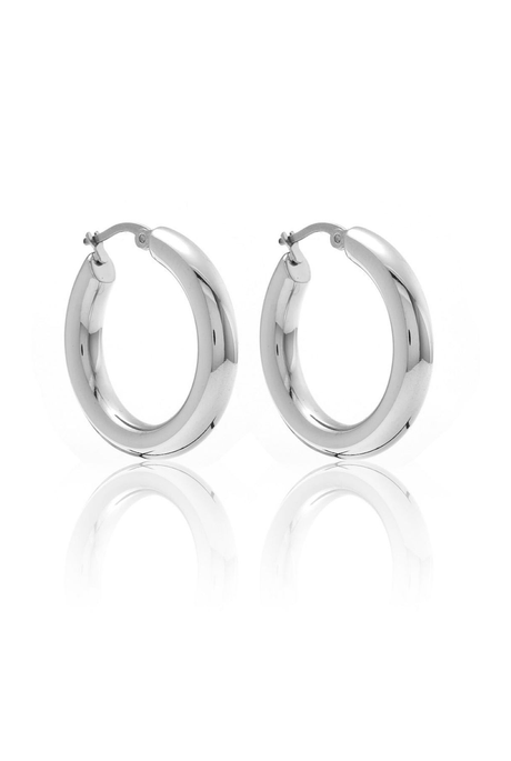 HALO HOOP LARGE EARRINGS (SILVER)